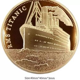 Moneda Artes Regalos RMS Colección de incidentes de barcos 100 años Aniversario Token BTC Bitcoin 40x40x3 mm Espesor Recuerdos Monedas Entrega por DHL