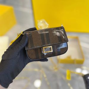 Muntenzak Dames Portefeuilles Luxe Ontwerpers Mini Crossbody Portemonnee Mode Canvas Patchwork Kleur Hasp Ketting Handtas met Letter Gouden Hardware