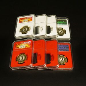 Boîtes à pièces commémoratives support de dalle de pièces de monnaie présentoir de pièces boîte de rangement étui protecteur porte-collection de pièces de monnaie conteneurs LX5395