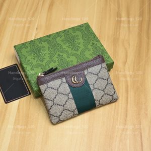 Munt Sleutel Opbergtas met Ketting Vrouwen Mini Portemonnee Luxe Designer Canvas Lederen Kleine Rits Portemonnee Dames Sleutelhanger