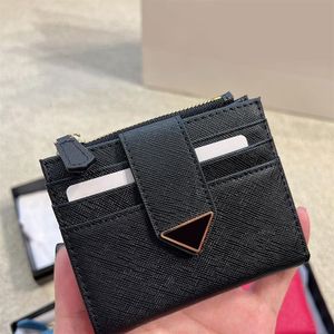 Sac à sac à main monnaie mini portefeuille Lady Clutch Grain Cow Hide Vérine en cuir Triangle de tronçonneuse Décoration de carte interne Print3050