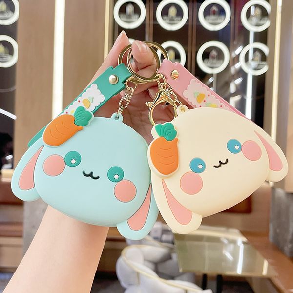 Coin Purse Clé Chains Anneau Jewelry Cartoon chien Lonyard Car Keychains Animal Headphone Relief Storage Sac Pendre mignonne