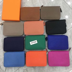 Portemonnee met rits creditcardhouder luxe designer portemonnee EFFINI mode mini heren dames togo lederen portefeuilles zakje card222O