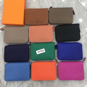 Portemonnee met rits creditcardhouder luxe designer portemonnee EFFINI mode mini heren dames togo lederen portefeuilles zakje card314E