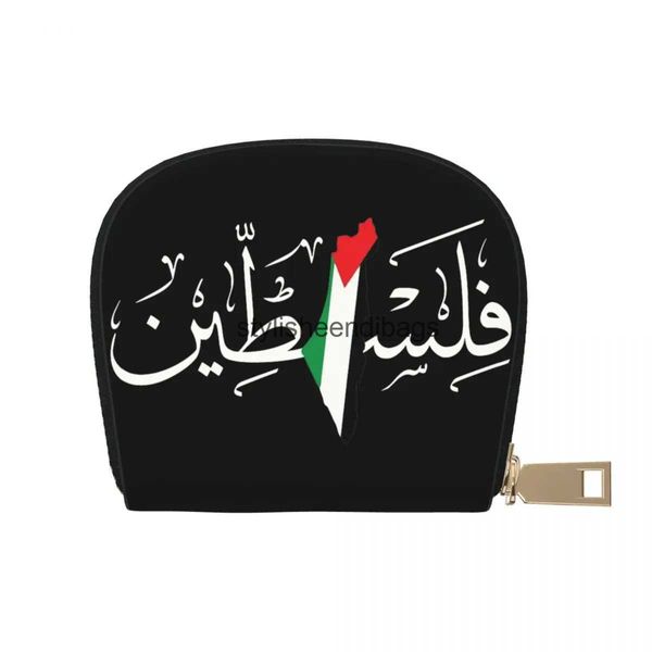 Poss à l'autre sac à l'autre carte de drapeau palestinien arabe portefeuille Carte en cuir portable de grande capacité support d'identification de mode H240504