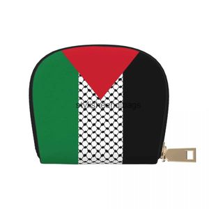 Coin Bourse en cuir Keffiyeh Palestinien Carte de drapeau Pocket portefeuille Hatta Hatta Portable Sac H240504