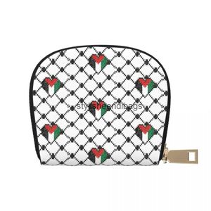 Coin Purshes Palestinien drapeau kffiyeh Clip de carte portefeuille Hatta Sac de rangement portable H240504