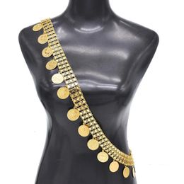 Pièce de monnaie femmes chaînes d'épaule doré déclaration indienne gland gitan bijoux de corps charmes bohème ethnique chaînes d'épaule femme 240110