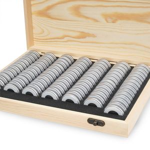 Munten verzameling opbergboxen houten bescherming organisator beschermbare grave cases home vintage knop gratis verzending 39hf l2