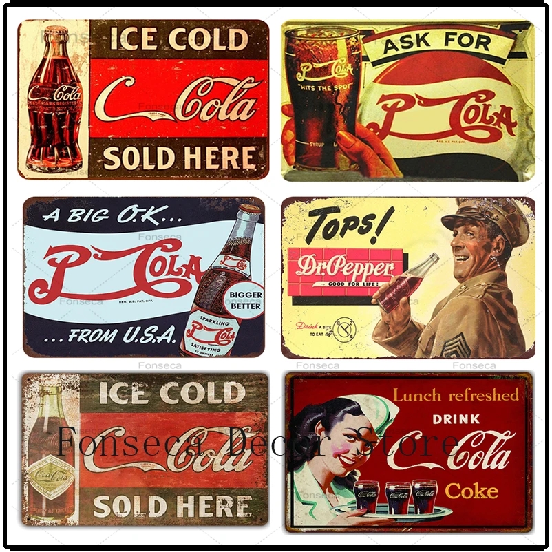 Vintage Coke Time Metal Plate Wall Decor | Pub Club Bar Art | Personalized 30X20CM Tin Sign