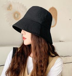 Cokk emmer hoed vrouwen zomer Koreaanse vissershoed zwarte zonbescherming casual dames hoeden Japan stijl panama cap gorros flat top 21386762