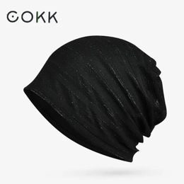Cokk turban chapeau printemps été chapeaux pour femmes hommes unisexe double couche houstante bonnet mince chapeau féminin cœuf de cheval de cheval Gorras 240522