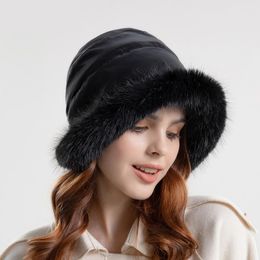 COKK hiver chapeaux pour femmes seau chapeau Protection des oreilles velours fausse fourrure pêcheur casquette coupe-vent extérieur garder au chaud neige seau chapeaux