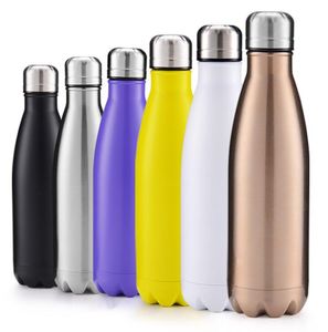 Bouteilles d'eau en forme de cola Double couches Bouteilles d'eau en acier inoxydable sous vide 500ML Creative Cups Coke Water Bowling Bottles