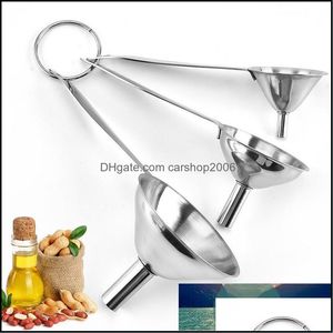 Coladores Coladores Utensilios de cocina Cocina Comedor Bar Hogar Jardín 3 Unids / set Embudos de boca pequeña Frasco de vino Embudo Mini Acero inoxidable para