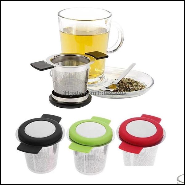 Coladores Coladores Utensilios de cocina Cocina Comedor Bar Hogar Jardín Infusor de té reutilizable de acero inoxidable Cesta Filtro de té de malla fina con