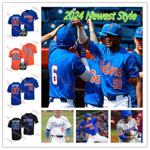 Colby Shelto 2023 CWS Maillot de baseball de Floride Brody Donay 26 Tanner Garrison 50 Jaylen Guy 44 Armando Albert 12 Liam Peterson Maillots Florida Gators cousus sur mesure