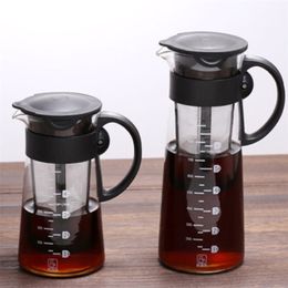 Cold Brew Coffefilter Pot Maker Draagbare Glas Hittebestendige Ijs Druppel Cup Mocha Theepot Ketel Cafetiere 210423