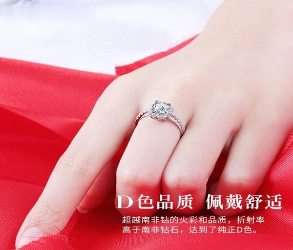 Bague en diamant froid pour femmes, groupe de luxe en or blanc pur 18 carats, avec bague DIA américaine Mosangshi, mariage proposé 1123628