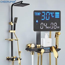 Système de douche numérique froid, ensemble de LED mural pour salle de bains, robinet de bain thermostatique intelligent, pulvérisation carrée, SPA, ensembles Grifo de pluie