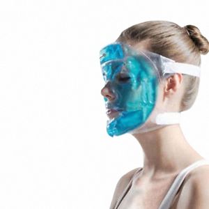 Masque facial en gel froid Ice Compr Blue Full Face Hydratant Froid avec Relaxati Facial Pack Face Pad Q8AO #