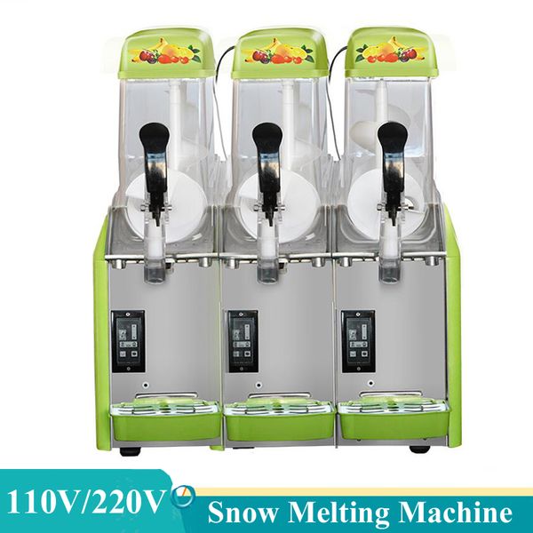 Machine à boissons et jus froids, 3 cylindres, pour Smoothies, Machine commerciale pour faire fondre la neige, Machine à glace et à sable