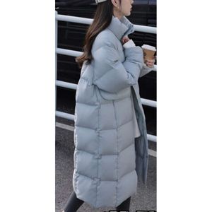 Veste en duvet légère Ji résistante au froid, veste d'hiver à manches longues et col montant pour femme