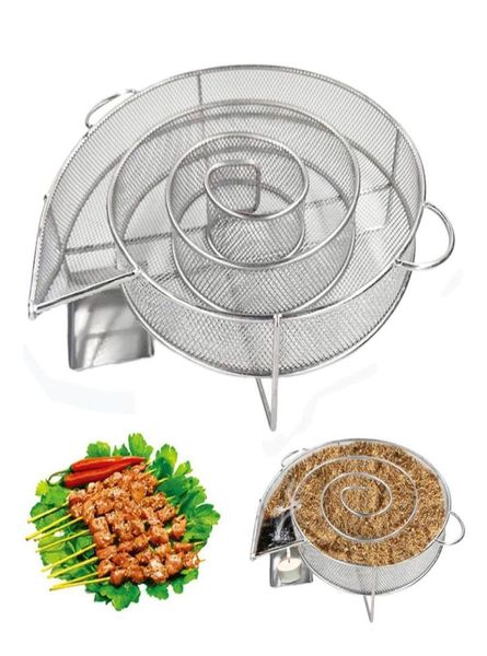 Generador frío de humo para parrilla de barbacoa o ahumador, polvo de madera y ahumado en frío, quemadura de carne de salmón, herramientas de cocina de acero inoxidable para barbacoa 7231751