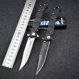 Koud staal 20nql Luzon Flipper Knife 6 inch Zwart Clip Point Blade Zwart GFN handgrepen EDC Pocket Knives Tactical Survival Camping Tools