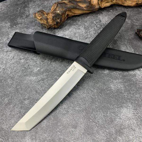 Cold Steel Tanto Cuchillo de hoja fija Kydex Funda ABS mango 440 Hoja Caza Ejército Cuchillos tácticos Herramientas de supervivencia atS161x