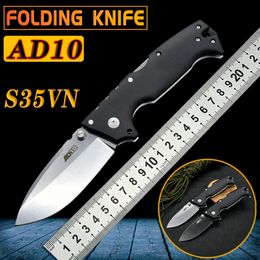 Cuchillo plegable COLDSTEEL AD-10, hoja S35VN, mango de fibra de vidrio de nailon, cuchillos tácticos de autodefensa para acampar al aire libre, cuchillos de bolsillo EDC