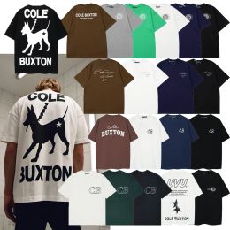 Cole Buxton CB Shirt Mens Designer T-shirt Men Men de mode Streetwear court CB Cole Buxton Logo surdimensionné en vrac Camiseta Cotton Green Clo