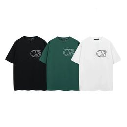 Cole Buxton ITALIC OUTLINE T-shirt homme femme brodé CB Tee grand manches courtes vintage tissu col rond haut 240313