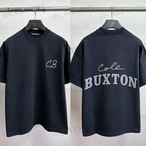 Cole Buxton Shirt Loose 24SS Moda de alta calidad COLE BUXTON Tshirts Letter Patch Slogan Patch Borded Tops de manga corta Camiseta CB de gran tamaño para hombres 604