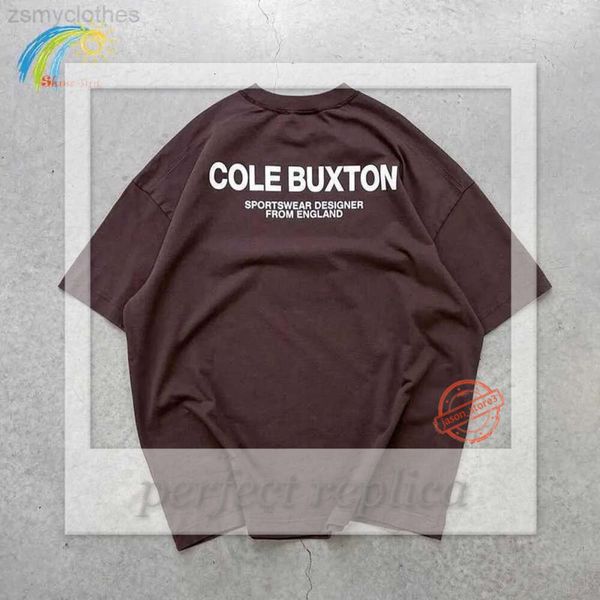 Camiseta de cole buxton, camisetas para hombre, marrón, azul real, estampado clásico con eslogan, hombres y mujeres, 100% algodón, camiseta CB de gran tamaño, camiseta informal, ropa de calle 991