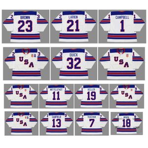 COLE CAUFIELD 2018 Team USA Maillot de hockey BRADY TKACHUK CASEY MITTELSTADT CLAYTON KELLER Blanc COLIN BLANC DUSTIN BROWN DYLAN LARKIN JACK rare