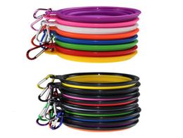 Inklapbare kommen Silicone Puppy Pet Bowl Pet Dog Feeding Bowls met klimmende Buitle Outdoor Travel Portable Dog Food COEPAO3815344