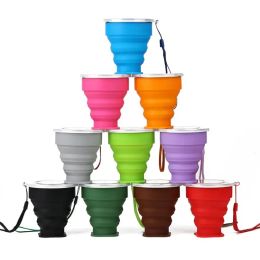 Tasses à boire pliables en plein air, gobelets rétractables portables en Silicone, bouteilles d'eau télescopiques pliantes pour voyage Camping 1016