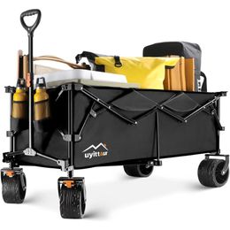 Cart de wagon de plage étendu pliable 300L avec de grandes roues allterrain pliage sports pour le camping extérieur 240420