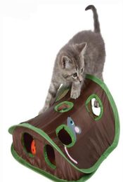 Interlligence pliable neuf trous de souris Hunt Ball Cat Toys Environmental Polyester Interactive Mouse Hunt Cat Toys MICE5741962