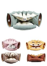 Tunnel de chat rassable à collapable Pet Interactive Play Toys Sound Paper Ring Bell For Cat Ferrets Puppy T2002291515531