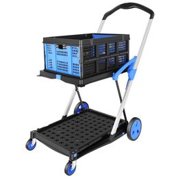 Chariot utilitaire pliable caddies pliables fonctionnels multi-usages à 2 niveaux avec paniers Carrito para Supermercado con Ruedas