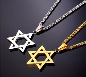 Collare Magen Star of David Pendant Israel Chain Collier Femmes Femmes en acier inoxydable Judaica Gold Black Couleur Bijoux juifs P813276013475