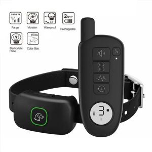 Collares 1000 pies Pet Dog Collar IP67 Implaz de agua Recargable Electrice de descarga remota Vibration Bark Stop Collar Drop envío