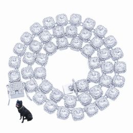 Collares 2022 Nueva decoración para mascotas Collar de cadena de tenis Baguette de cristal de 10 mm con cierre de resorte Accesorios de boda para perros y gatos ostentosos