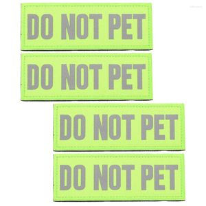 Halsbanden 4 stuks Hond Service Reflecterende Patch Tags Patches Puppytuigje Plakband Nylon Etiketten Es