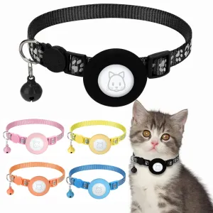 Kragen airtag kat kraag voor appel met bel waterdichte houder reflecterende nylon kraag hondenhonden koorden kitten puppy beschermkap lood