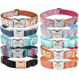 Halsbanden AiruiDog Halsband Verstelbaar Gepersonaliseerde Duurzaam Nylon Gratis Gegraveerde ID Naam Jongen Meisje Halsband Perro Chihuahua