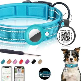 Halsbanden Antilost Smart Tags Halsband met GPS-trackers Airtag-houder Beschermhoes voor huisdieren Hond Kattenhalsband Verstelbaar Reflecterend