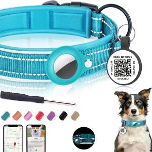 Colliers Anti-perte d'étiquettes intelligentes collier de chien avec traqueurs GPS support Airtag étui de protection pour animaux de compagnie collier de chat de chien réglable réfléchissant